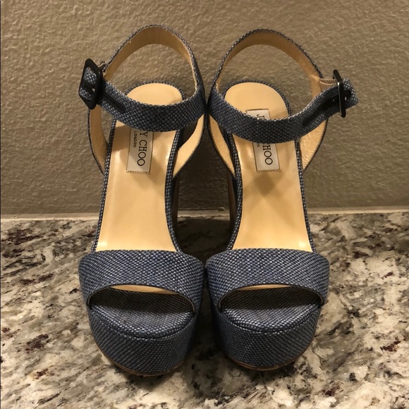 Jimmy Choo Shoes - Beautiful denim wedge Jimmy Choos
